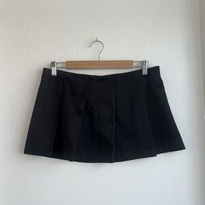 Black Satin Mini Skirt